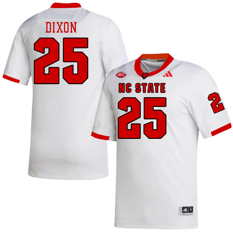 NC State Wolfpack #25 Sterling Dixon College Football Jerseys Stitched-White NC State Wolfpack #25 Sterling Dixon College Football Jerseys Stitched-White